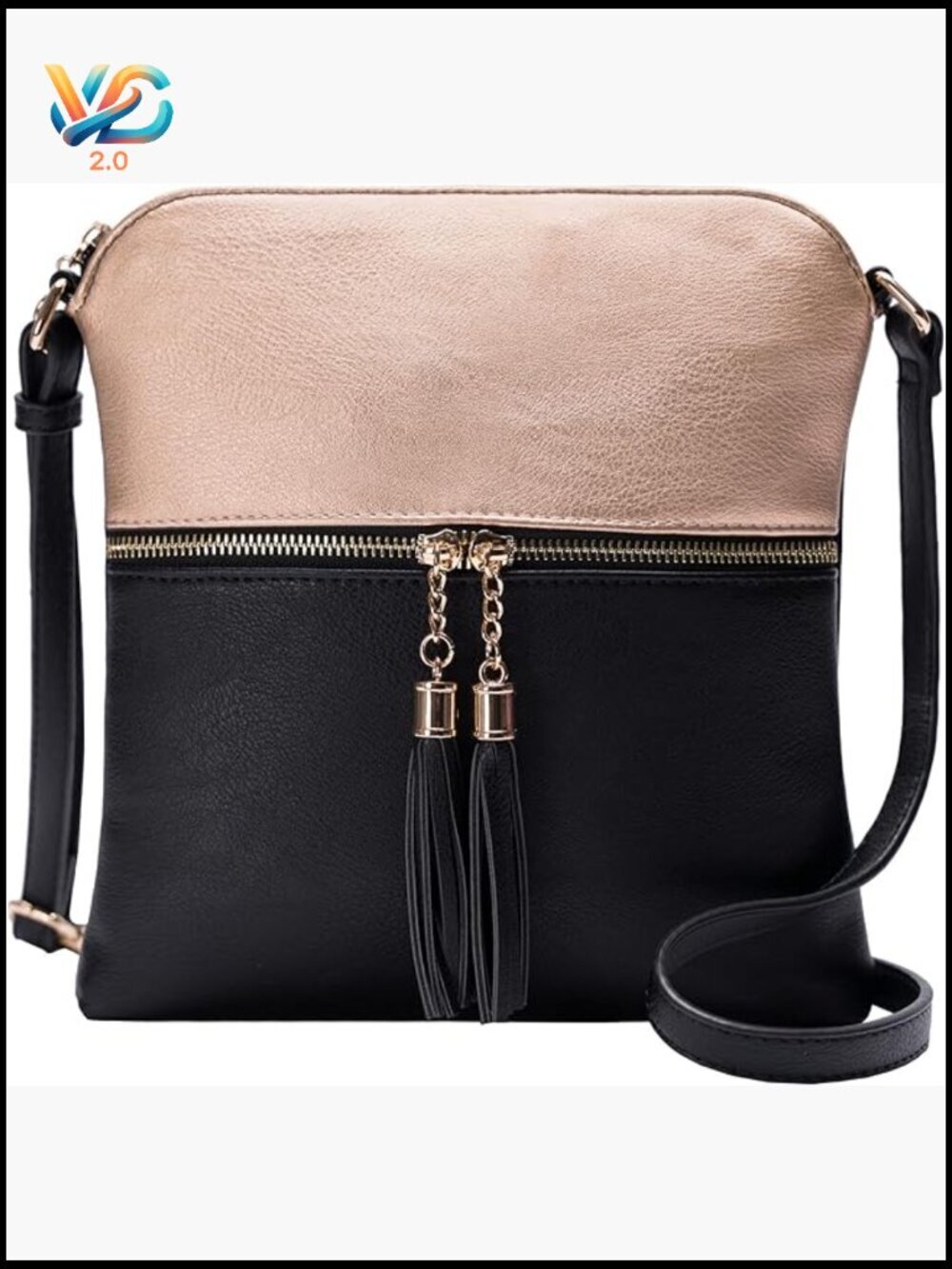 Lightweight Medium Crossbody Purse with Tassel, Travel Bag